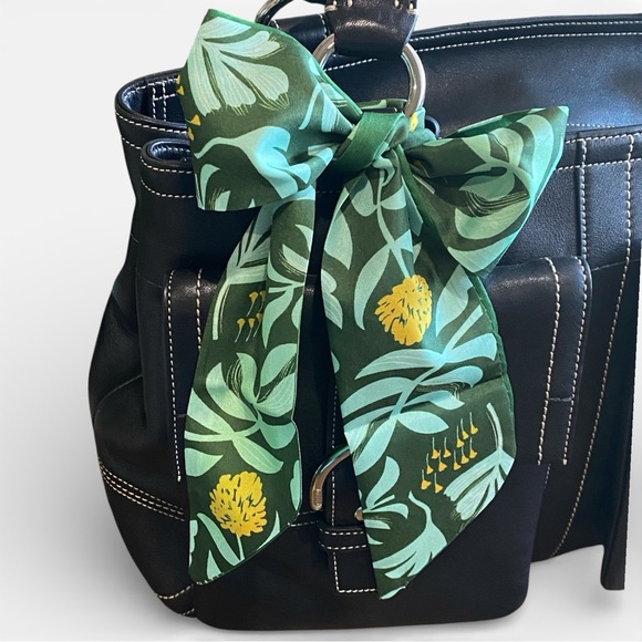 Handbags - Green Floral Skinny Scarf